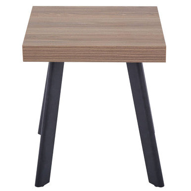 Natural Wood Top Side Table With Black Metal Splayed Legs, Oakwill