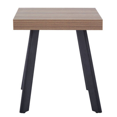 Natural Wood Top Side Table With Black Metal Splayed Legs, Oakwill