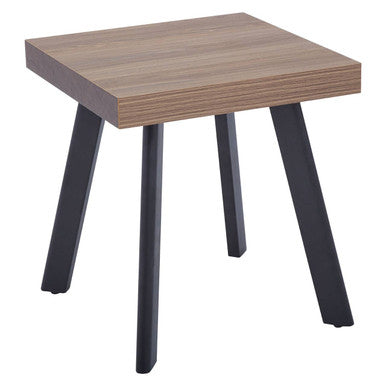Natural Wood Top Side Table With Black Metal Splayed Legs, Oakwill