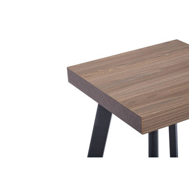 Natural Wood Top Side Table With Black Metal Splayed Legs, Oakwill