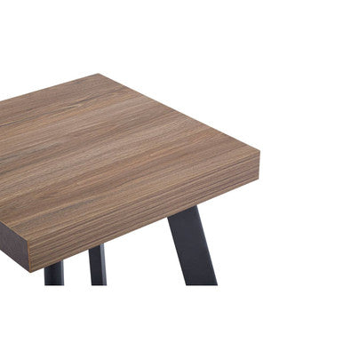 Natural Wood Top Side Table With Black Metal Splayed Legs, Oakwill
