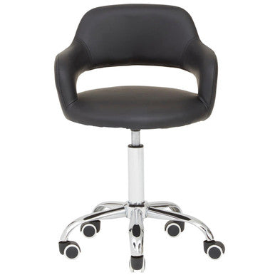 Fionna Black Home Office Chair With Curved Back