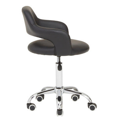 Fionna Black Home Office Chair With Curved Back