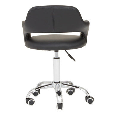 Fionna Black Home Office Chair With Curved Back