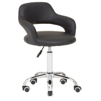 Fionna Black Home Office Chair With Curved Back