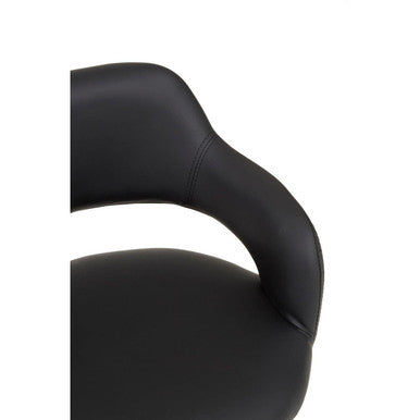 Fionna Black Home Office Chair With Curved Back