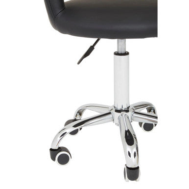 Fionna Black Home Office Chair With Curved Back