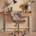 Franki Grey Velvet Quilted Home Office Chair