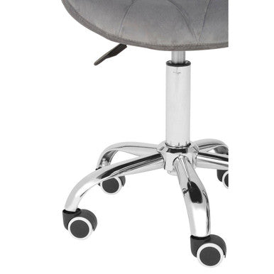 Franki Grey Velvet Quilted Home Office Chair