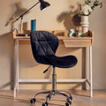 Franki Black Velvet Quilted Home Office Chair