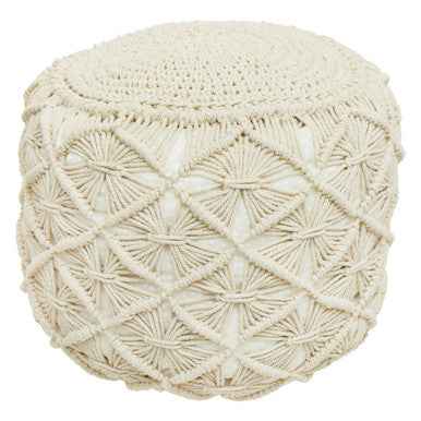 West Village Knitted Pouffe Natural Modern