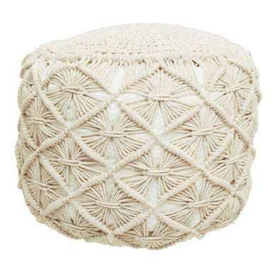 West Village Knitted Pouffe Natural Modern