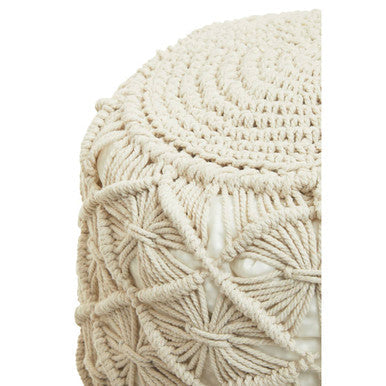 West Village Knitted Pouffe Natural Modern