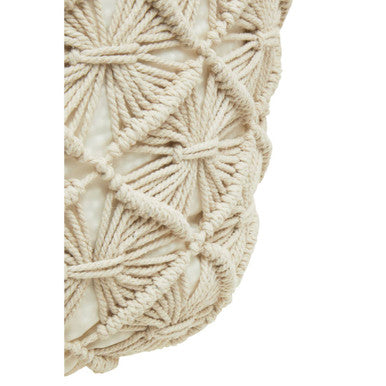 West Village Knitted Pouffe Natural Modern
