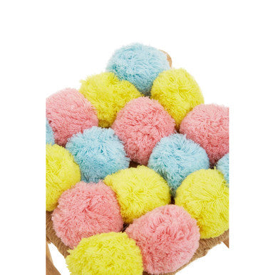 West Village Pink Blue & Yellow Pom Stool