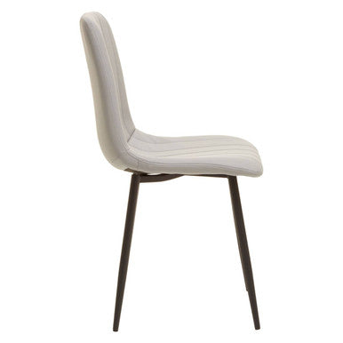 Tiana Set Of 4 Light Grey Leather Dining Chairs