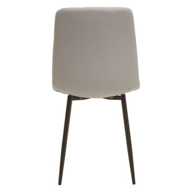 Tiana Set Of 4 Light Grey Leather Dining Chairs