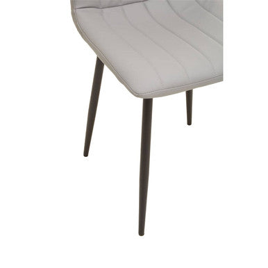Tiana Set Of 4 Light Grey Leather Dining Chairs
