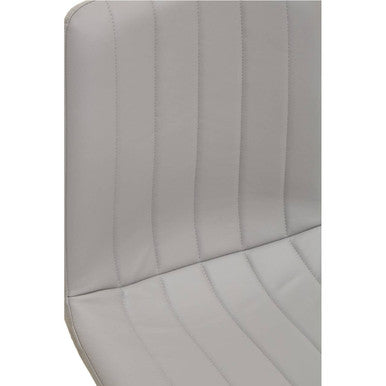 Tiana Set Of 4 Light Grey Leather Dining Chairs