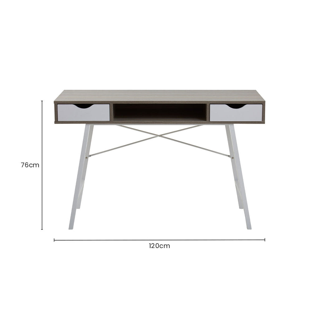 Bradbury Two Drawer Light Oak Veneer Desk