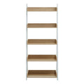 Bradbury Five Tier Natural Oak Ladder Shelf Unit