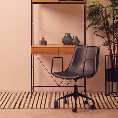 Branson Black Leather Home Office Chair