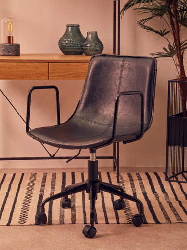 Branson Black Leather Home Office Chair