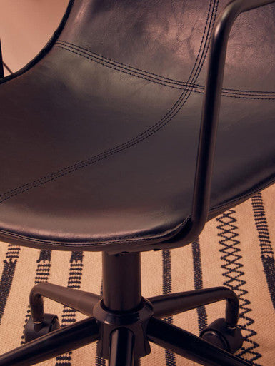 Branson Black Leather Home Office Chair