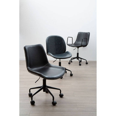 Branson Black Leather Home Office Chair