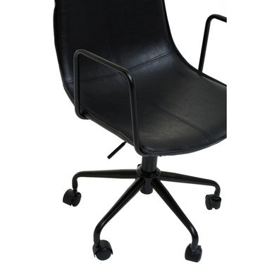 Branson Black Leather Home Office Chair