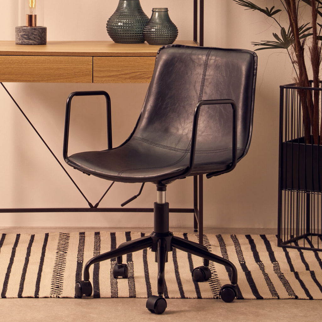 Branson Black Leather Home Office Chair