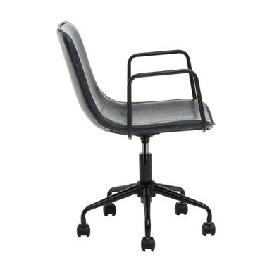 Branson Grey Leather Home Office Chair