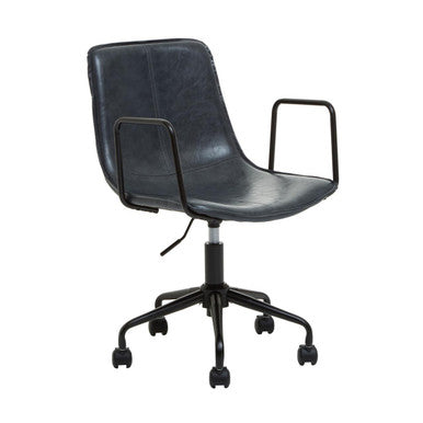 Branson Grey Leather Home Office Chair