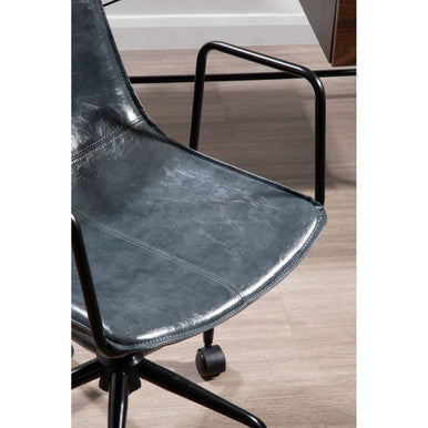 Branson Grey Leather Home Office Chair