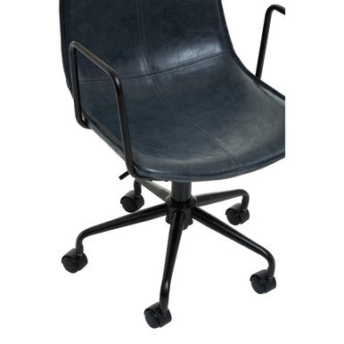 Branson Grey Leather Home Office Chair