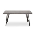 Dark Grey Veneer Wooden Dining Table With Black Slender Legs, Anube