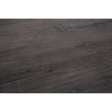 Dark Grey Veneer Wooden Dining Table With Black Slender Legs, Anube