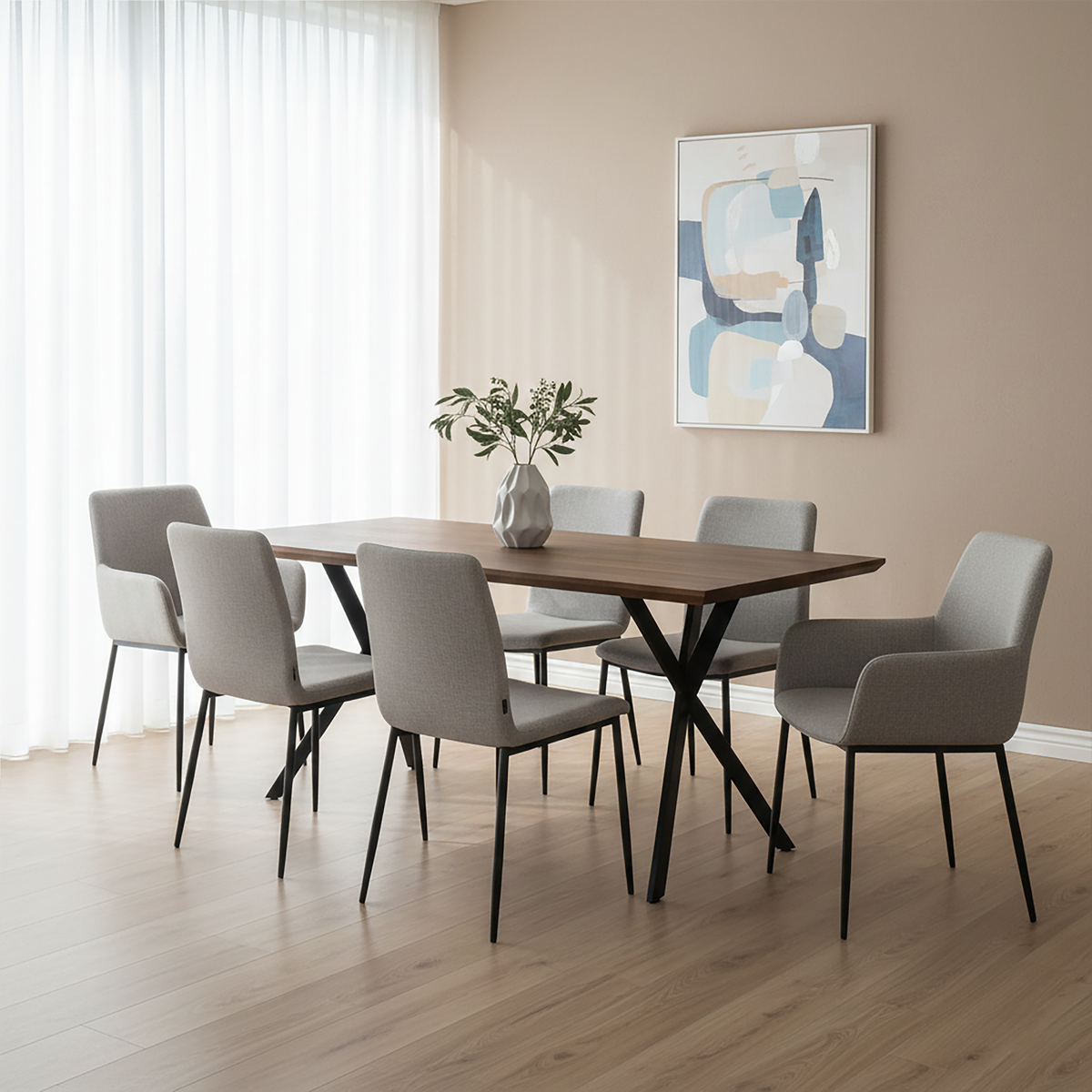 Arron Black Industrial Dining Table