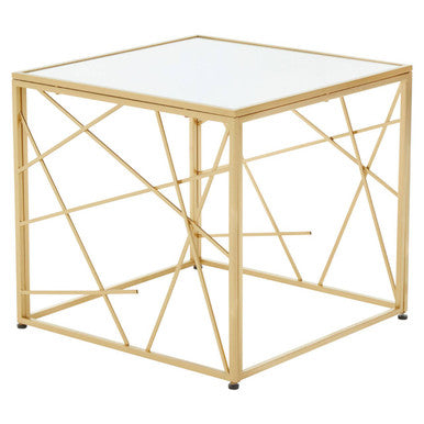 Farran Gold Side Table With Mirror Top