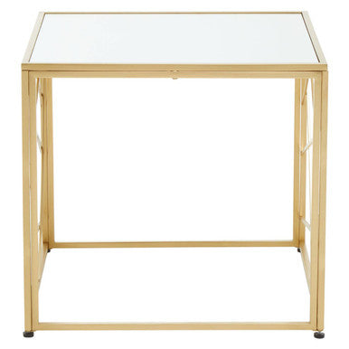 Farran Gold Side Table With Mirror Top