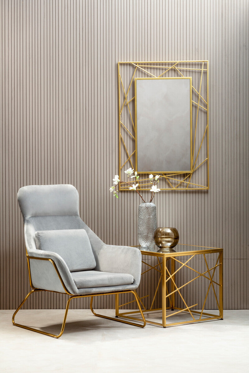 Farran Gold Side Table With Mirror Top