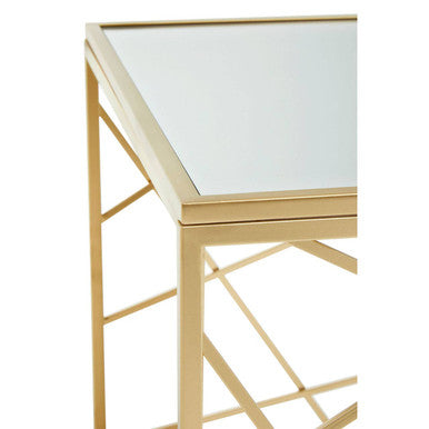Farran Gold Side Table With Mirror Top