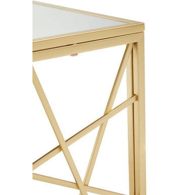 Farran Gold Side Table With Mirror Top