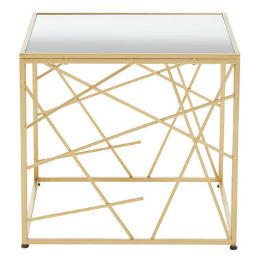 Farran Gold Side Table With Mirror Top