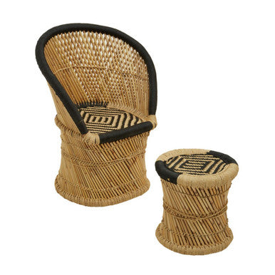 Rowan Natural & Black Chair & Stool