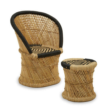 Rowan Natural & Black Chair & Stool