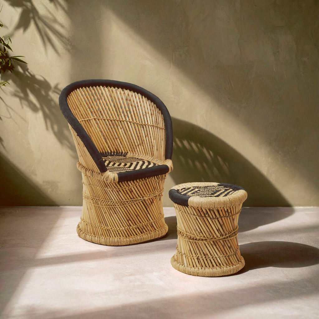 Rowan Natural & Black Chair & Stool