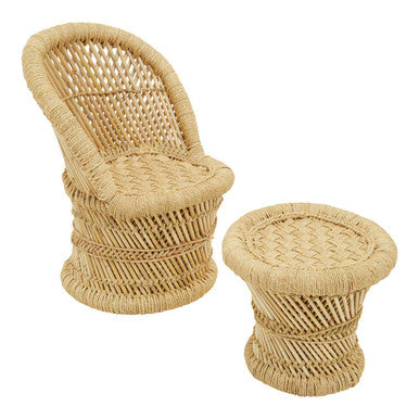 Rowan Childrens Natural Chair & Stool