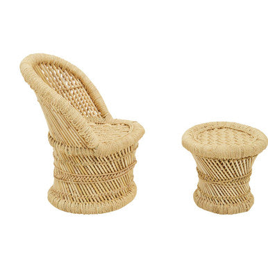 Rowan Childrens Natural Chair & Stool