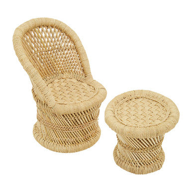 Rowan Childrens Natural Chair & Stool